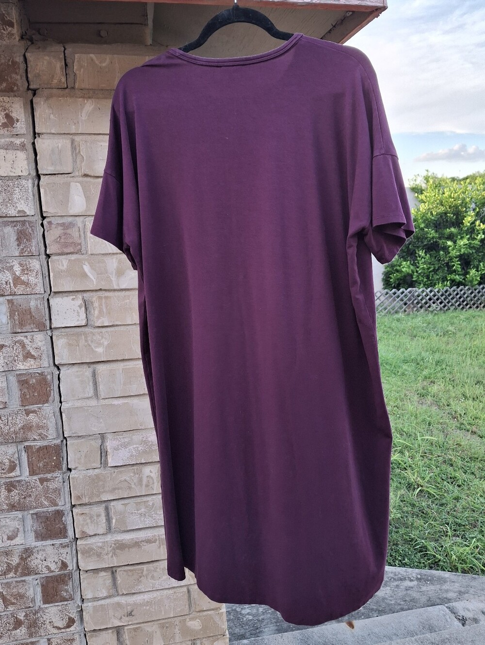 Eileen Fisher T-Shirt Dress Jersey Knit Plum Purple Short Sleeve Size Small - Picture 7 of 13